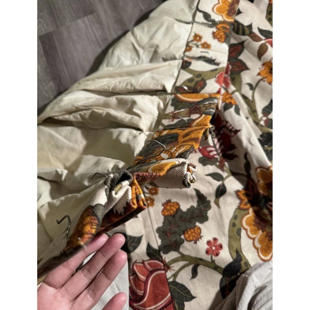 CUSTOM FRENCH COUNTRY P KAUFMANN FLORAL CURTAIN PANELS 60”L X2 Panels 70s Pinch